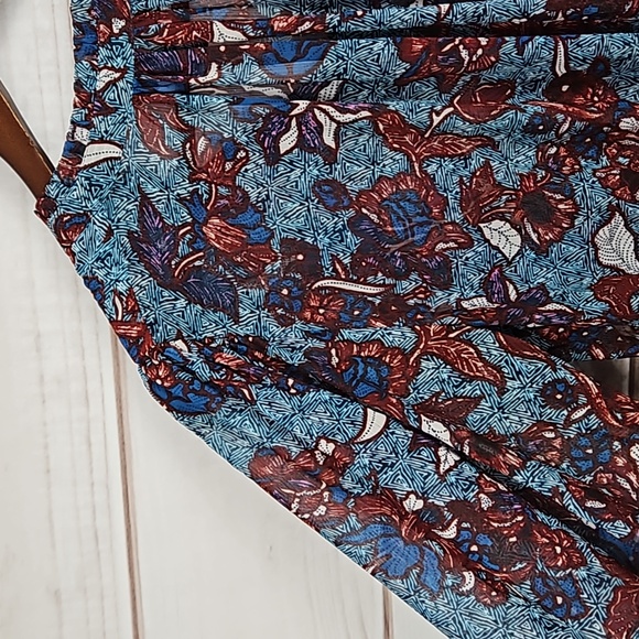 Rachel Zoe Floral Boho Sheer Peasant Blouse - Size Small - Picture 8 of 14